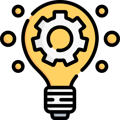 Light bulb cogwheel implement settings icon Light bulb cogwheel implement settings icon