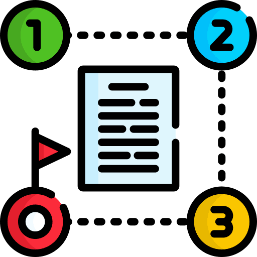 Steps process procedure order icon
