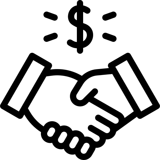 Cooperate hand business and finance handshake icon Cooperate hand business and finance handshake icon