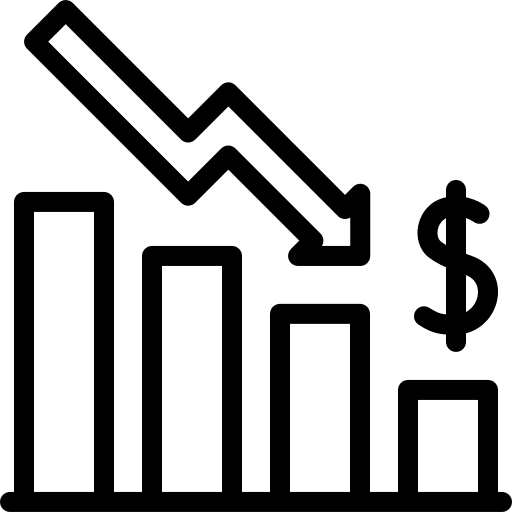 Down loss low reduction icon Down loss low reduction icon