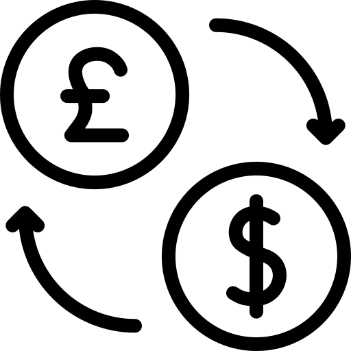 Exchange pound dollar fx icon