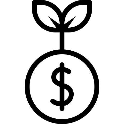 Growth money plant growth icon