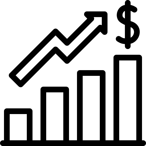 Increase sales marketing trade money icon