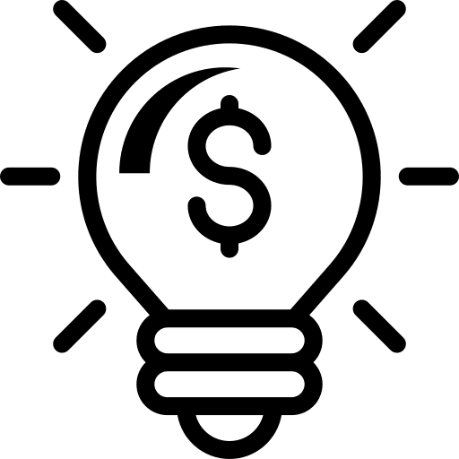 Idea dollar lightbulb idea icon Idea dollar lightbulb idea icon