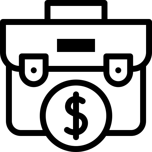 Job dollar symbol work suitcase icon Job dollar symbol work suitcase icon