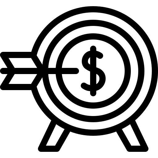 Target marketing dollar money icon Target marketing dollar money icon