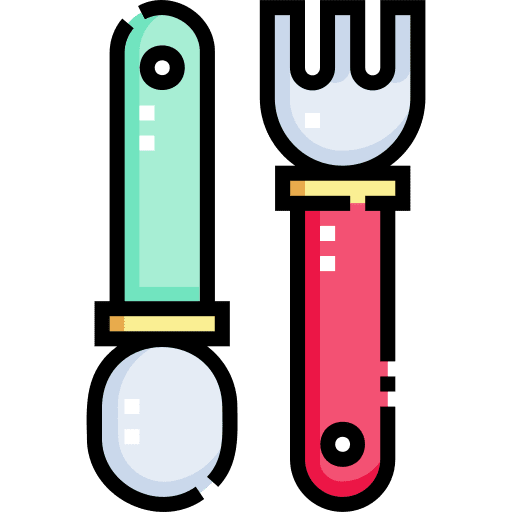 Cutlery kid and baby spoon kid icon Cutlery kid and baby spoon kid icon