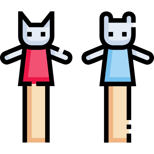 Hand puppet kid and baby hand puppet puppet show icon Hand puppet kid and baby hand puppet puppet show icon