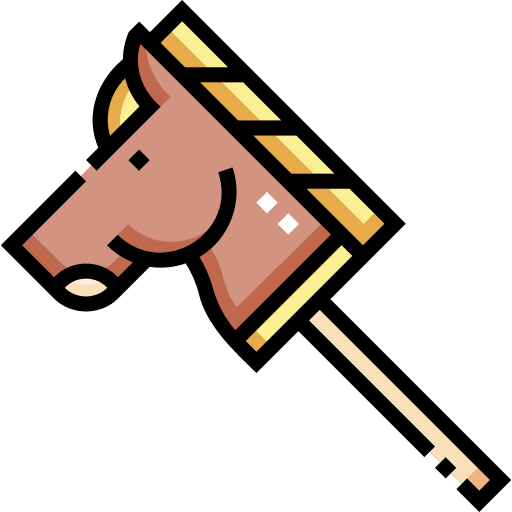 Hobby horse toy childhood playing icon