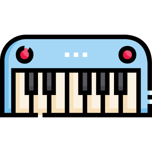 Piano music instrument kid and baby accompaniment icon Piano music instrument kid and baby accompaniment icon