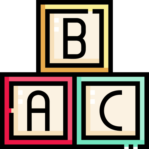 Blocks kid and baby alphabet cubes icon Blocks kid and baby alphabet cubes icon