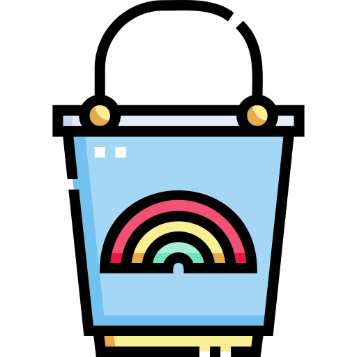 Bucket beach toy children kindergarten icon Bucket beach toy children kindergarten icon