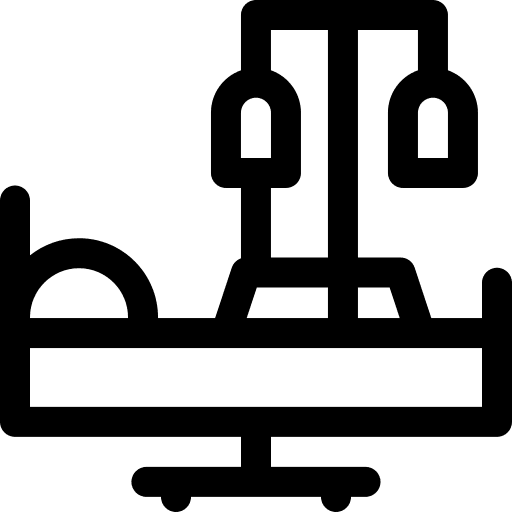 Hospital bed stretcher iv bag healthcare and medical icon Hospital bed stretcher iv bag healthcare and medical icon