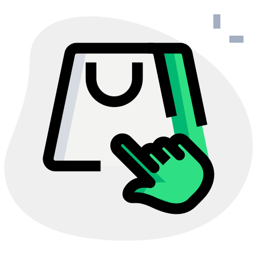 Click shopping bag commerce and shopping ecommerce icon