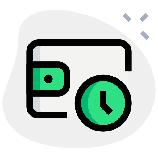 Clock wallet deposit pay icon