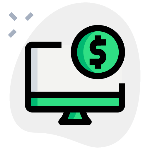Online payment desktop computer transaction business and finance icon