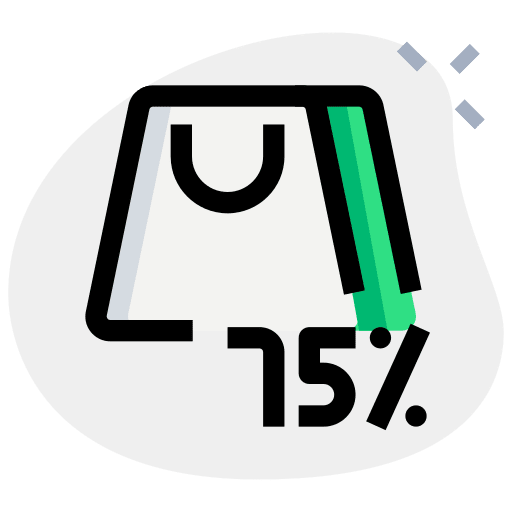 75 percent shopping bag discount supermarket icon