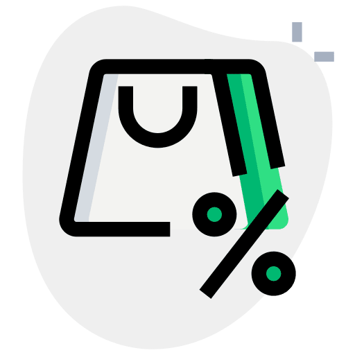 Discount bag handle purchase ecommerce icon