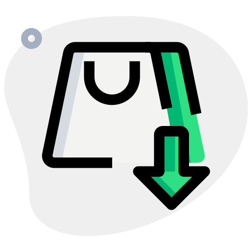 Low prices down arrow bag handle ui icon