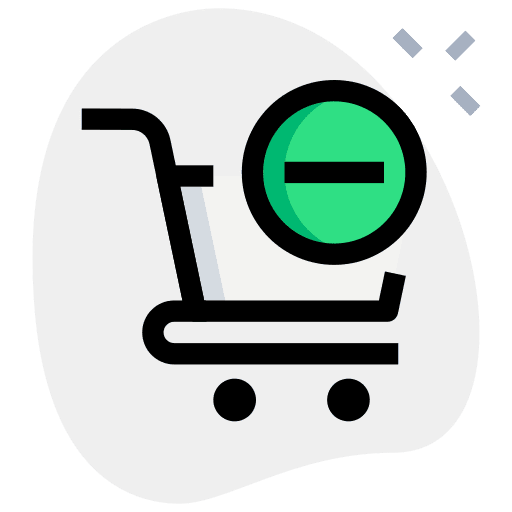 Remove from cart commerce and shopping supermarket online store icon