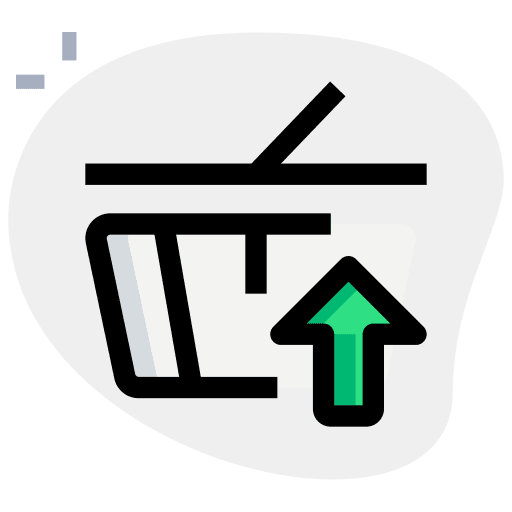 Up arrow commerce and shopping shopping basket ecommerce icon