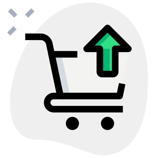 Up arrow smart cart supermarket ui icon