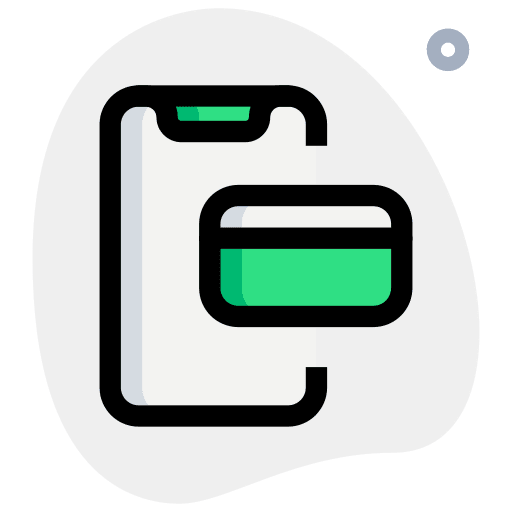 Smartphone debit card online payment smartphone icon