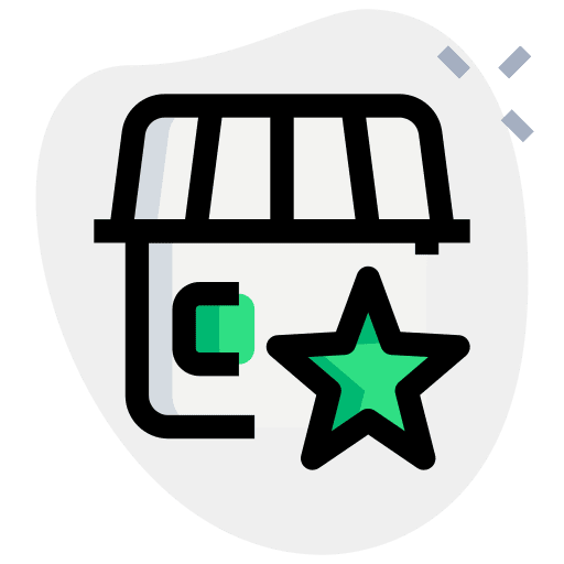Starred ecommerce shopping store online store icon