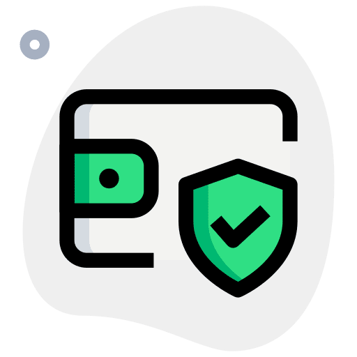 Shield money cash wallet icon