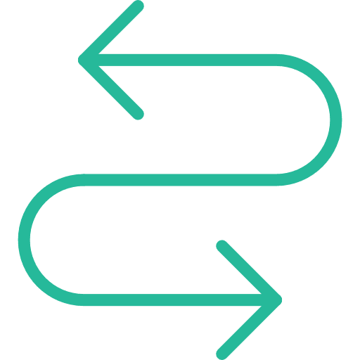 Curve arrow orientation direction arrows icon