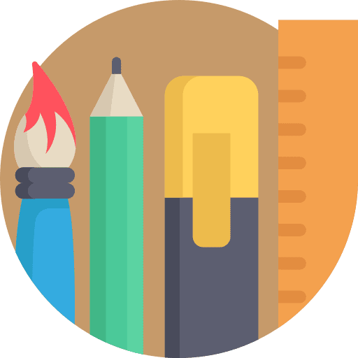 Design tools pencil marker paint brush icon
