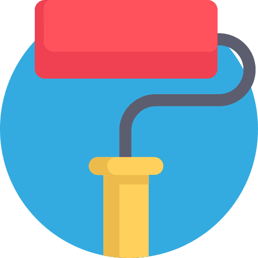 Paint roller tools and utensils construction and tools painter icon