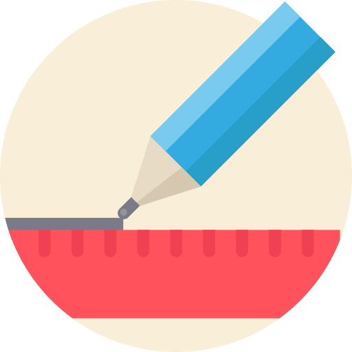 Stroke ruler stroke art and design icon