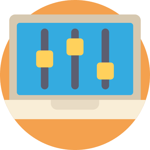 Laptop panel levels computer icon