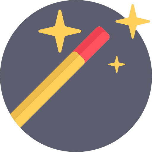 Magic wand tools and utensils wizard magic wand icon