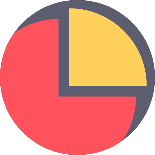 Pie chart stats finances seo and web icon