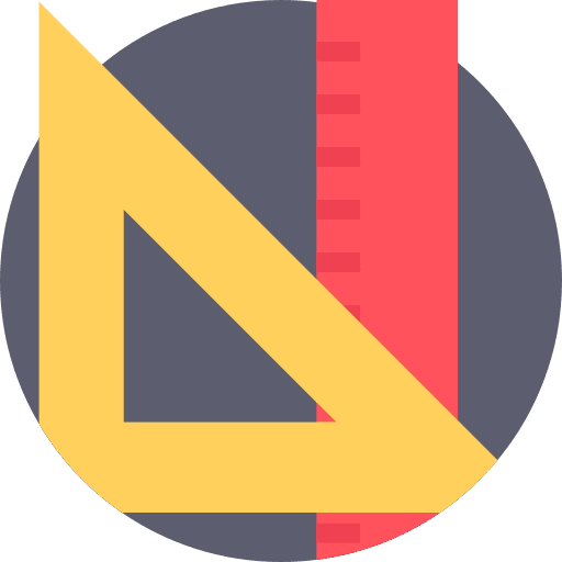 Rulers tools and utensils geometry set square icon