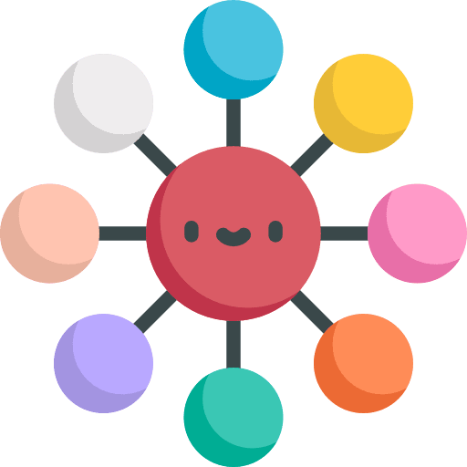 Organization neural network structure connected icon