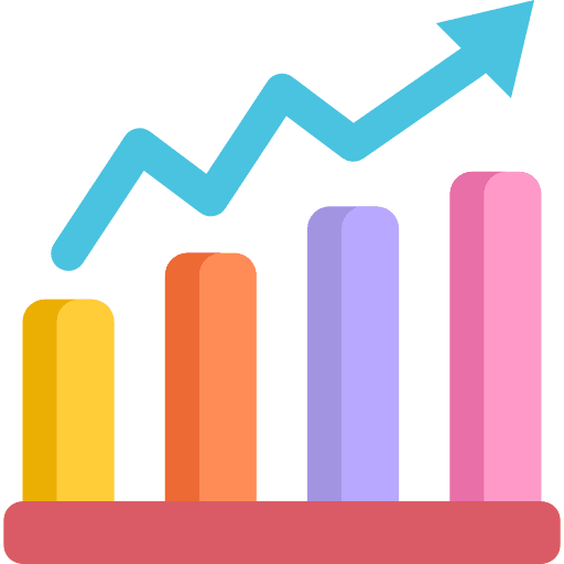Statistics metric business bar graph icon