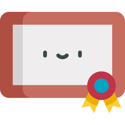 Certification education certificate contract icon