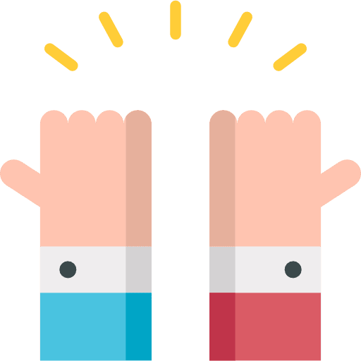 High five salutation business and finance hand icon