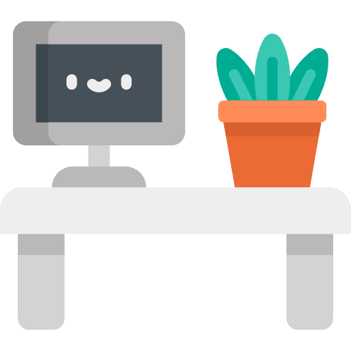 Workplace computer antique desk icon