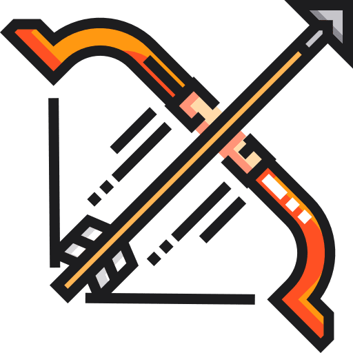 Bow hunter archery weapon icon
