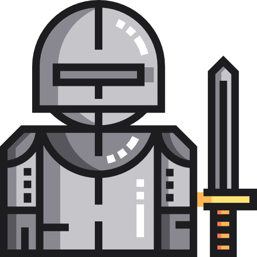 Knight people medieval fighter icon