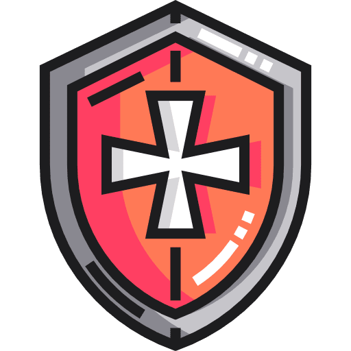 Shield security badge weapons icon