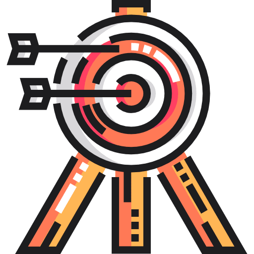 Target archery objective sport icon Target archery objective sport icon