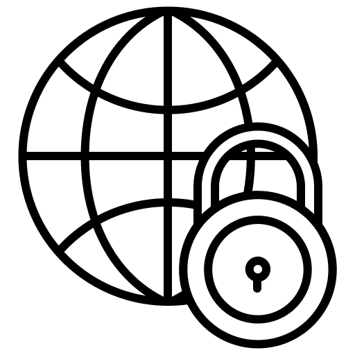Global confidential seo and web locked icon