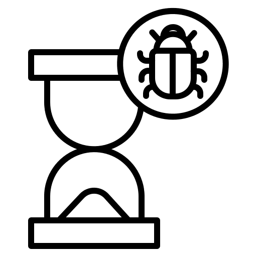Hourglass security time bug icon