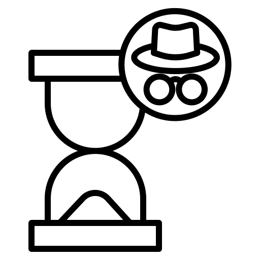 Hourglass time hacker seo and web icon