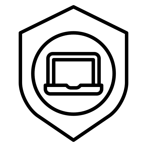 Laptop system technology security icon
